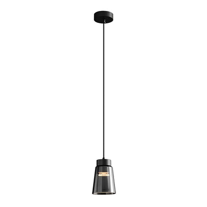 Modern Black Tapered Glass Pendant Light Bedroom