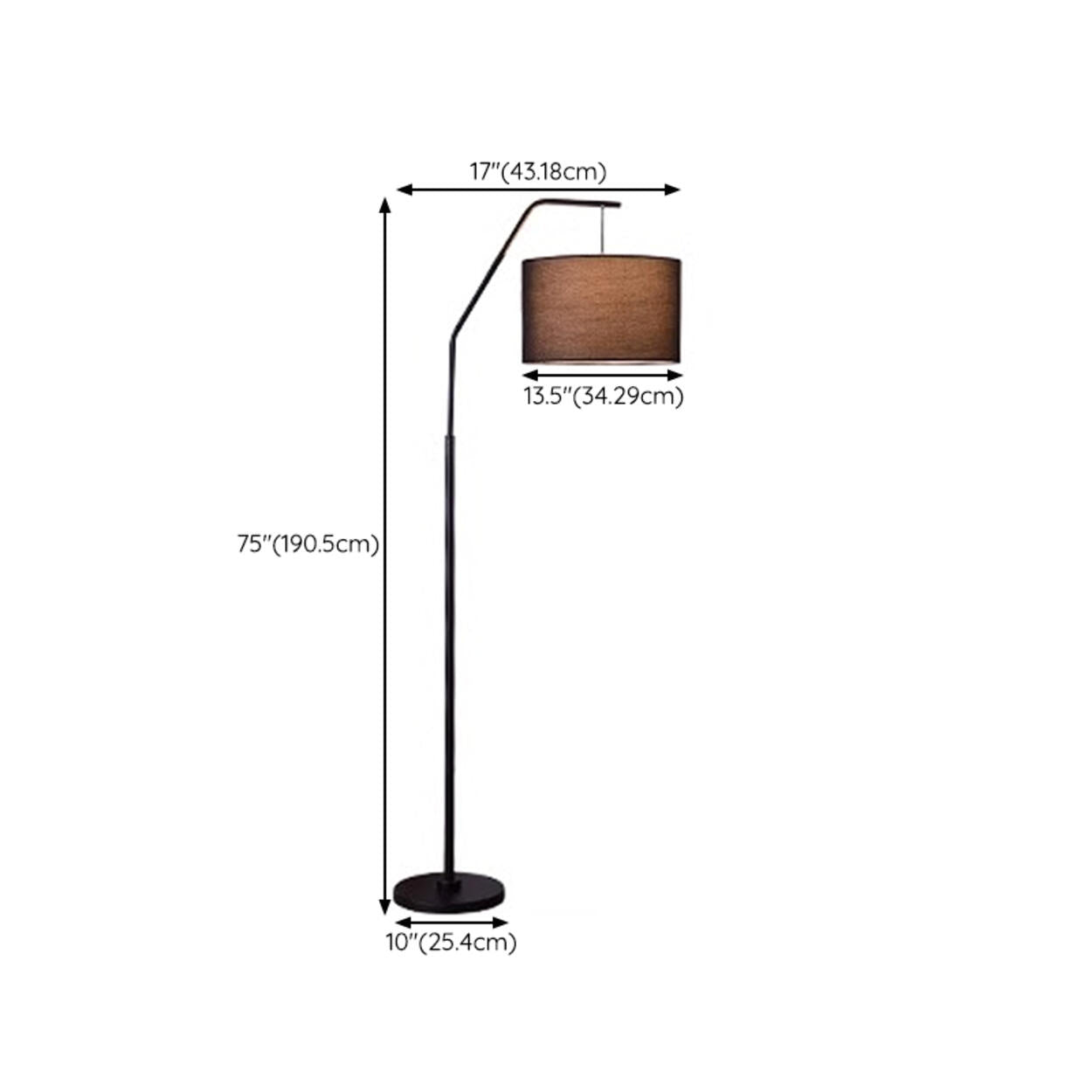 Modern Brass Drum Flexible Height Floor Lamp Foot Switch