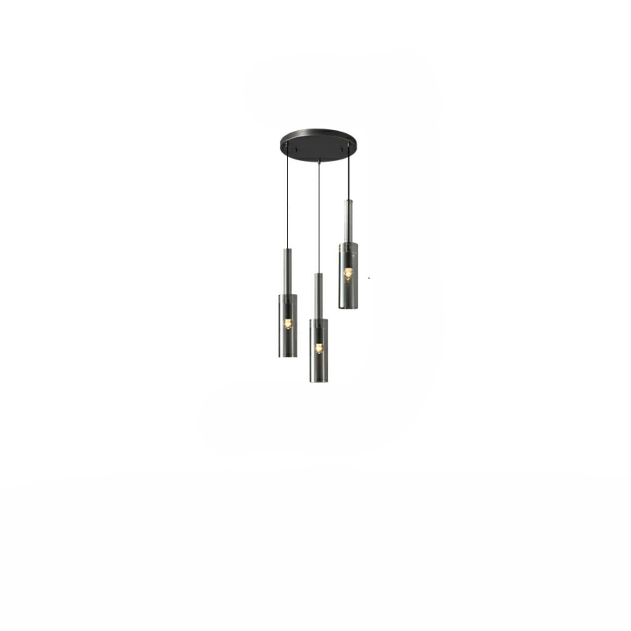 Modern Chrome Clear Glass Cylinder Bedroom Pendant Light