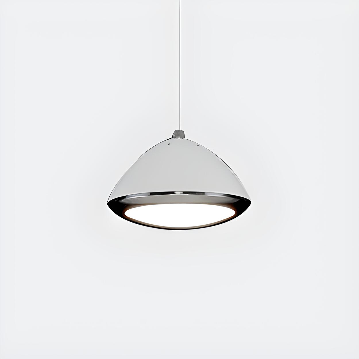 Modern Chrome White UFO LED Pendant Light Adjustable Height