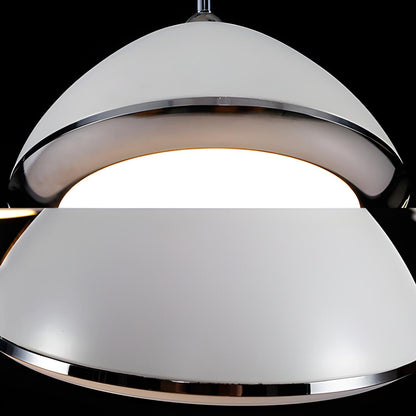 Modern Chrome White UFO LED Pendant Light Adjustable Height