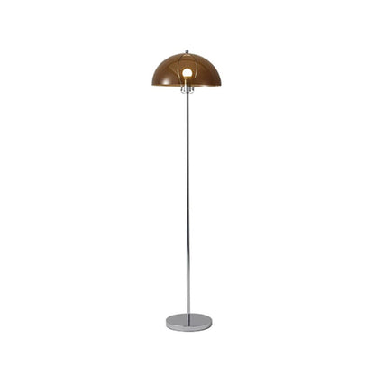 Modern Clear Dome Shade and Chrome Metal Floor Lamp