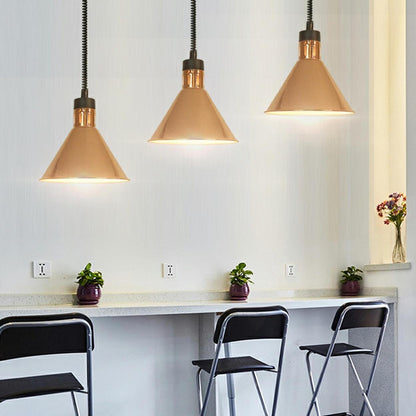 Modern Colorful Cone Metal Dining Room Pendant Light