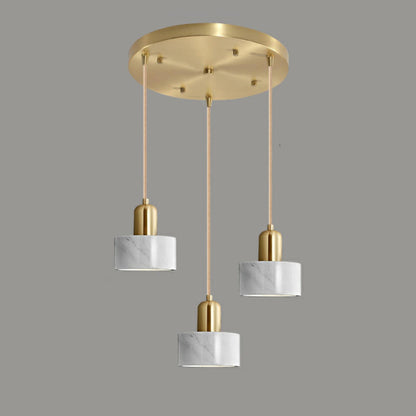 Modern Cylinder Marble Dining Room Pendant Light