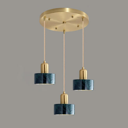 Modern Cylinder Marble Dining Room Pendant Light