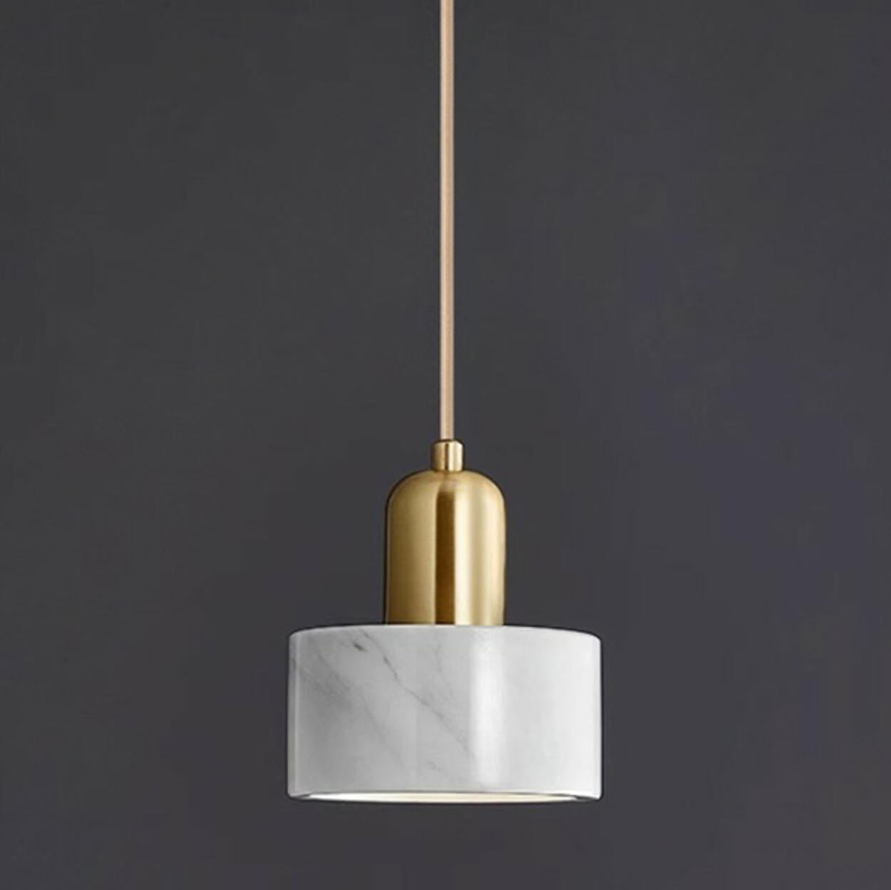 Modern Cylinder Marble Dining Room Pendant Light