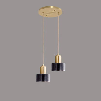 Modern Cylinder Marble Dining Room Pendant Light