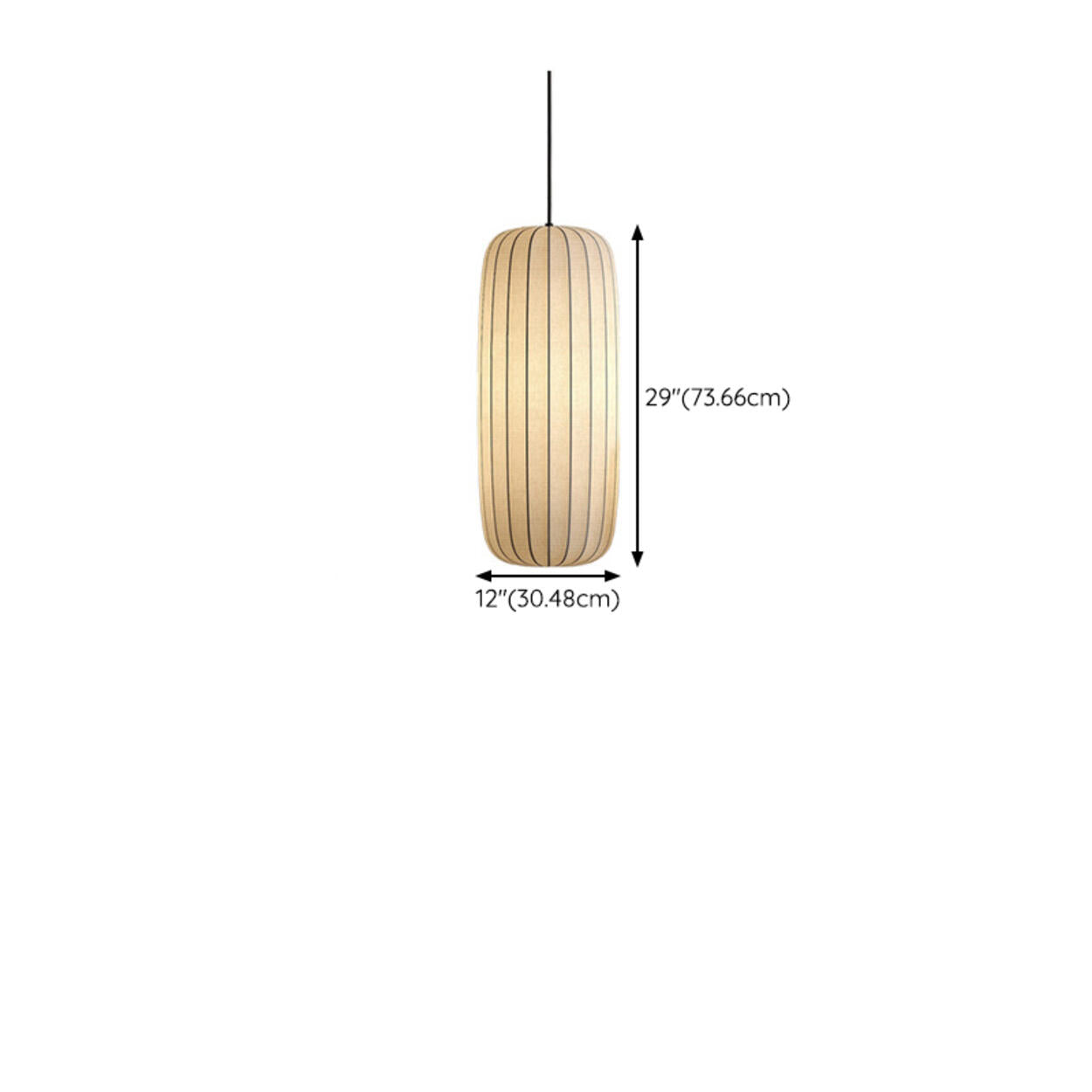 Modern Cylinder White Fabric Pendant Light Flexible Length