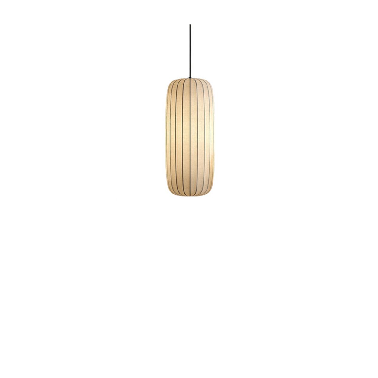 Modern Cylinder White Fabric Pendant Light Flexible Length