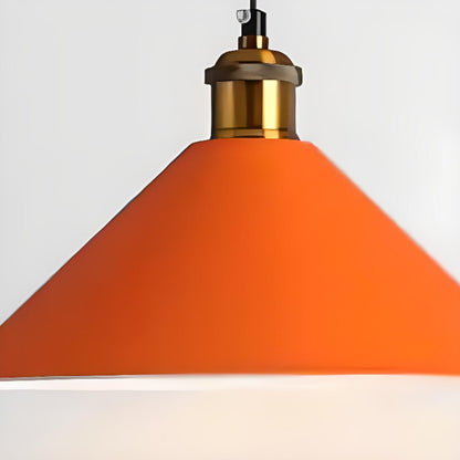 Modern Dome Orange Pendant Light Adjustable Height