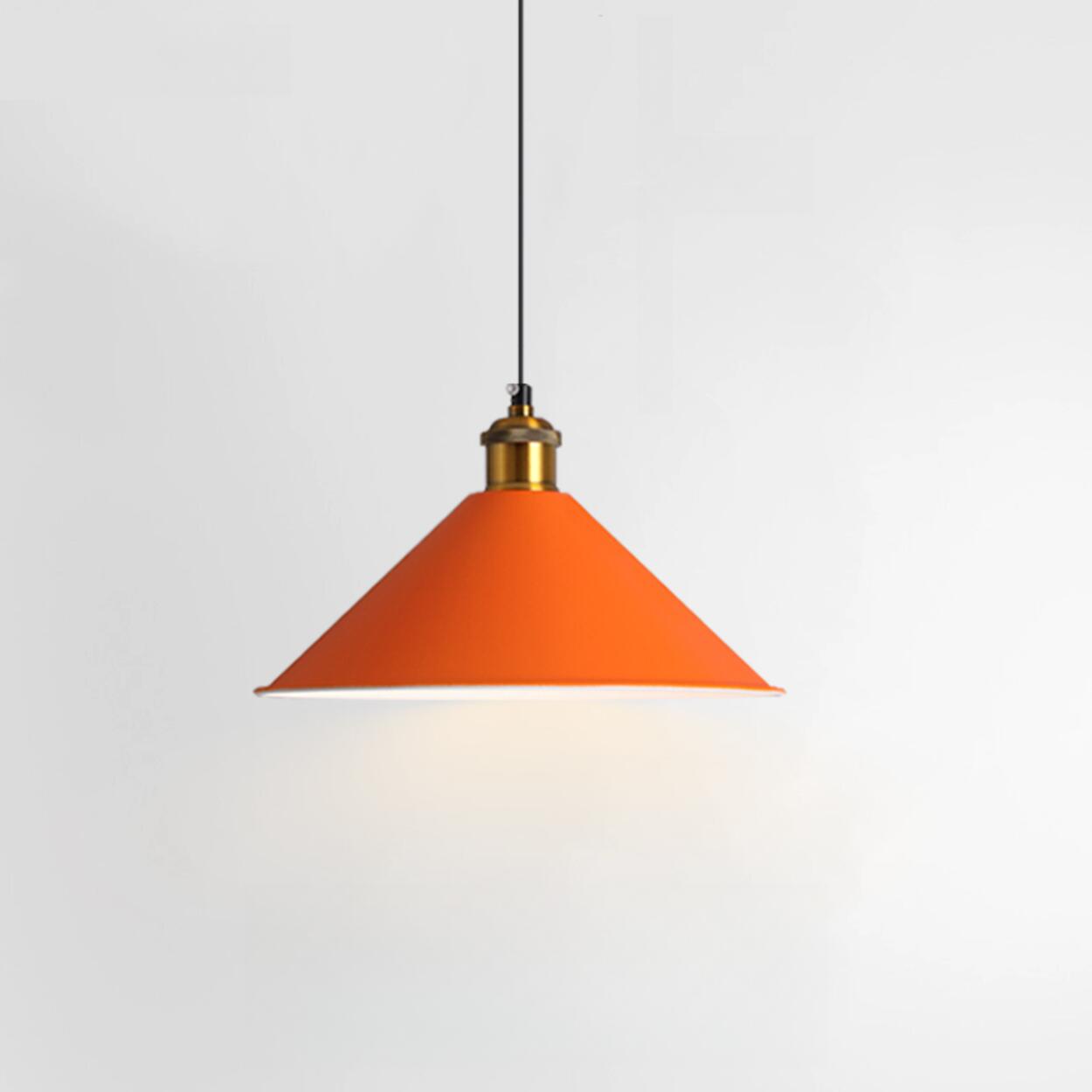 Modern Dome Orange Pendant Light Adjustable Height