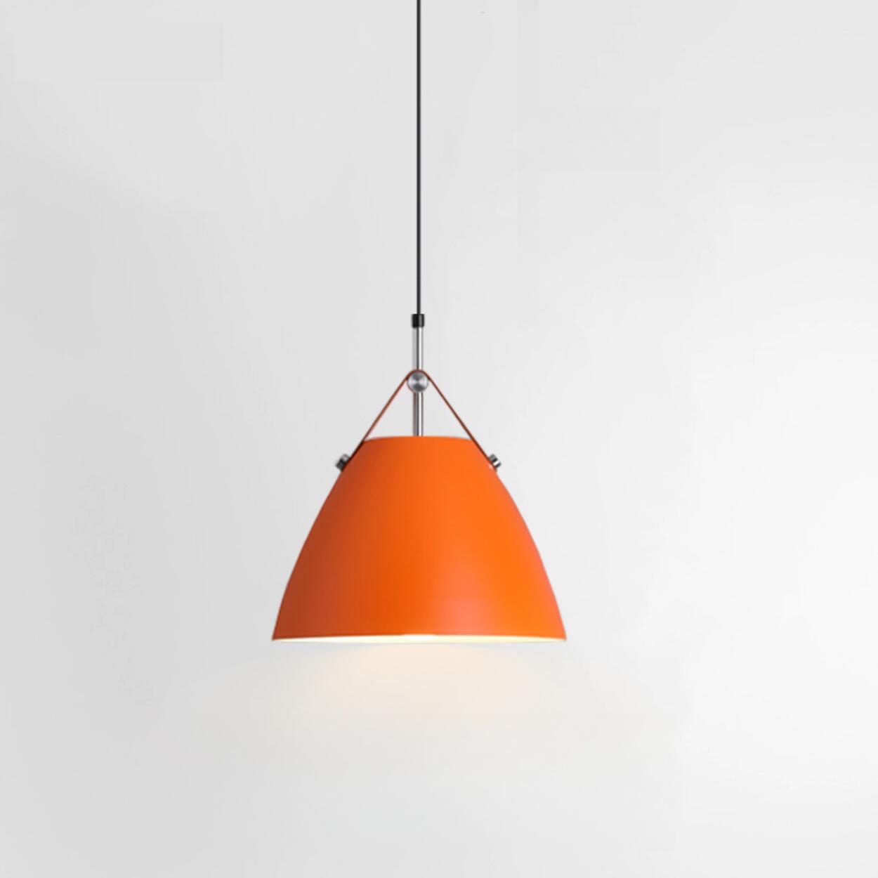 Modern Dome Orange Pendant Light Adjustable Height