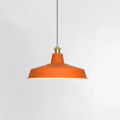 Modern Dome Orange Pendant Light Adjustable Height