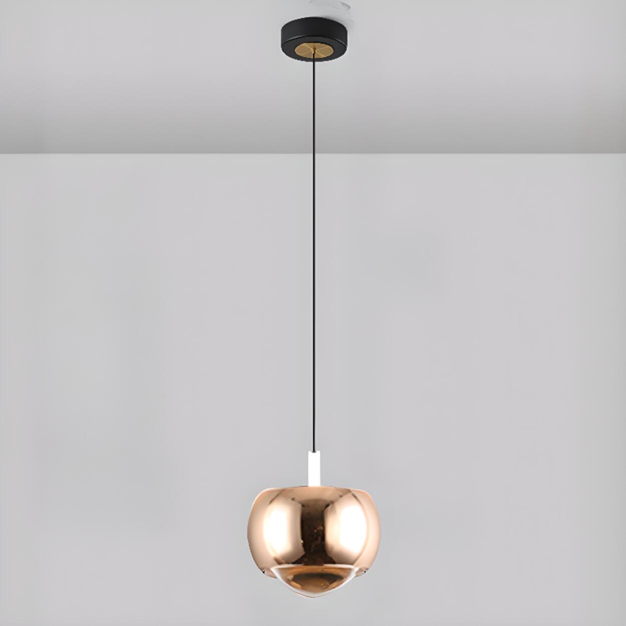 Modern Double Glass Ball Led Pendant Light Adjustable Cord