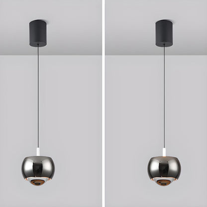 Modern Double Glass Ball Led Pendant Light Adjustable Cord