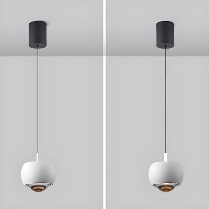 Modern Double Glass Ball Led Pendant Light Adjustable Cord