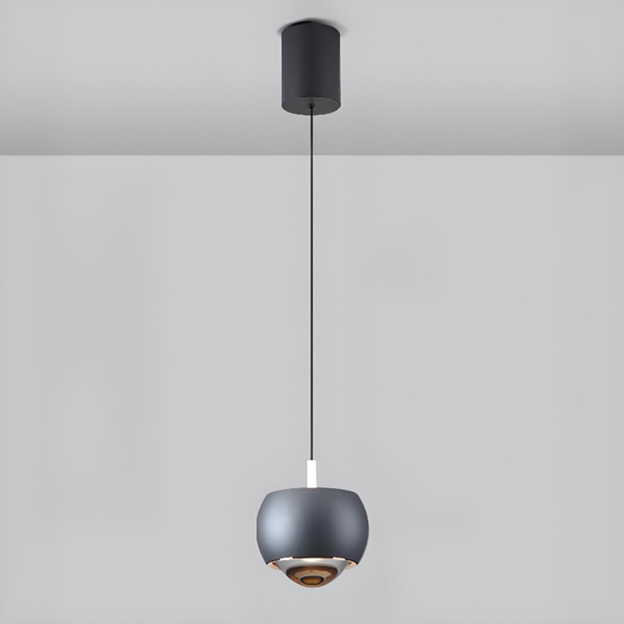 Modern Double Glass Ball Led Pendant Light Adjustable Cord