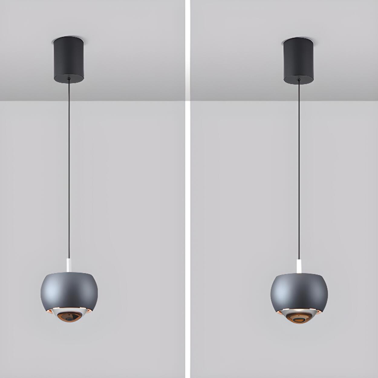 Modern Double Glass Ball Led Pendant Light Adjustable Cord