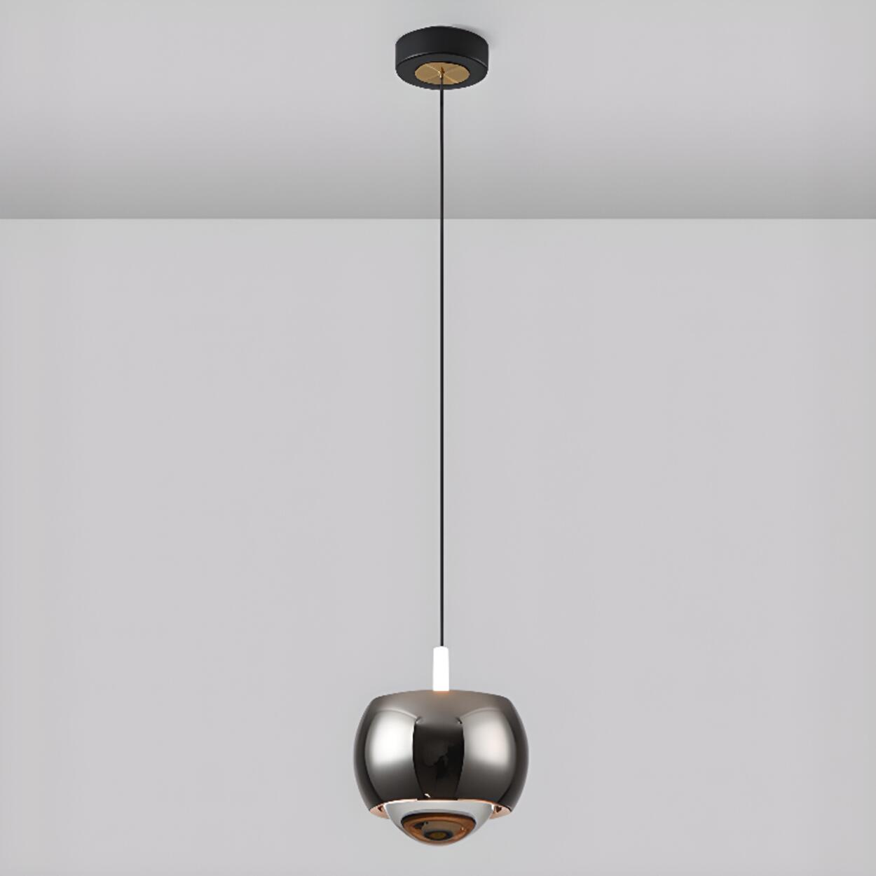 Modern Double Glass Ball Led Pendant Light Adjustable Cord