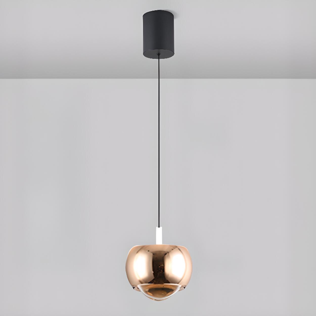 Modern Double Glass Ball Led Pendant Light Adjustable Cord