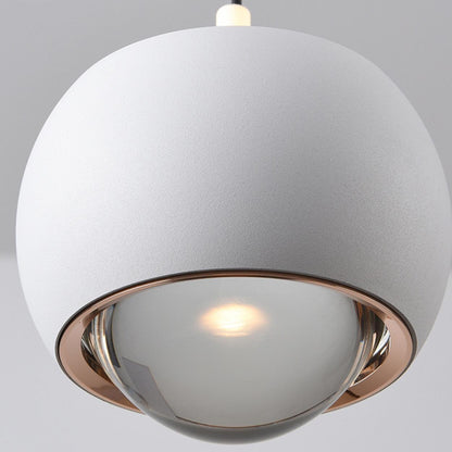 Modern Double Glass Ball Led Pendant Light Adjustable Cord