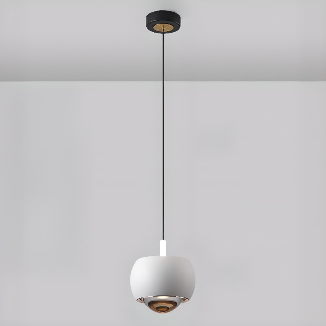 Modern Double Glass Ball Led Pendant Light Adjustable Cord