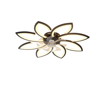 Modern Flower Shaped Dimming Ceiling Fan with LED Light