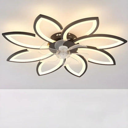 Modern Flower Shaped Dimming Ceiling Fan with LED Light