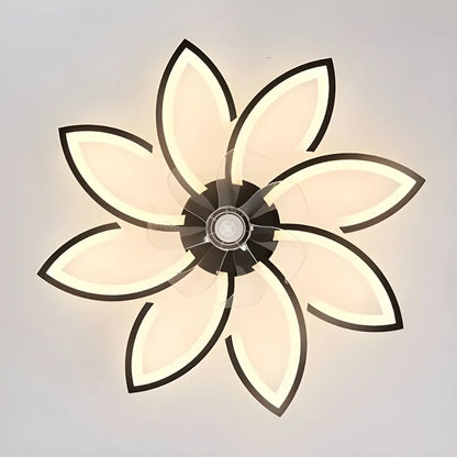 Modern Flower Shaped Dimming Ceiling Fan with LED Light