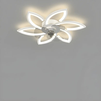 Modern Flower Shaped Dimming Ceiling Fan with LED Light