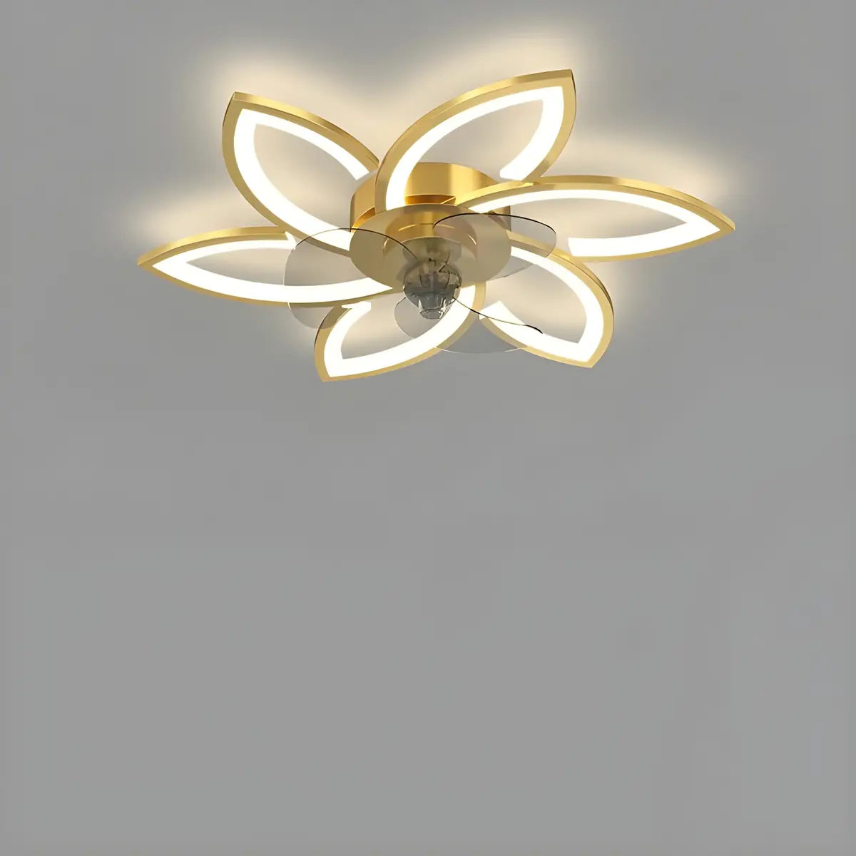 Modern Flower Shaped Dimming Ceiling Fan with LED Light