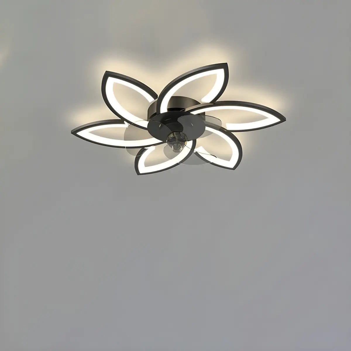 Modern Flower Shaped Dimming Ceiling Fan with LED Light