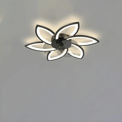 Modern Flower Shaped Dimming Ceiling Fan with LED Light