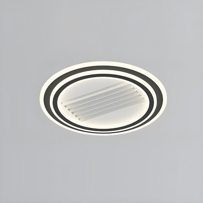 Modern Flush Geometric Bladeless Ceiling Fan with Light