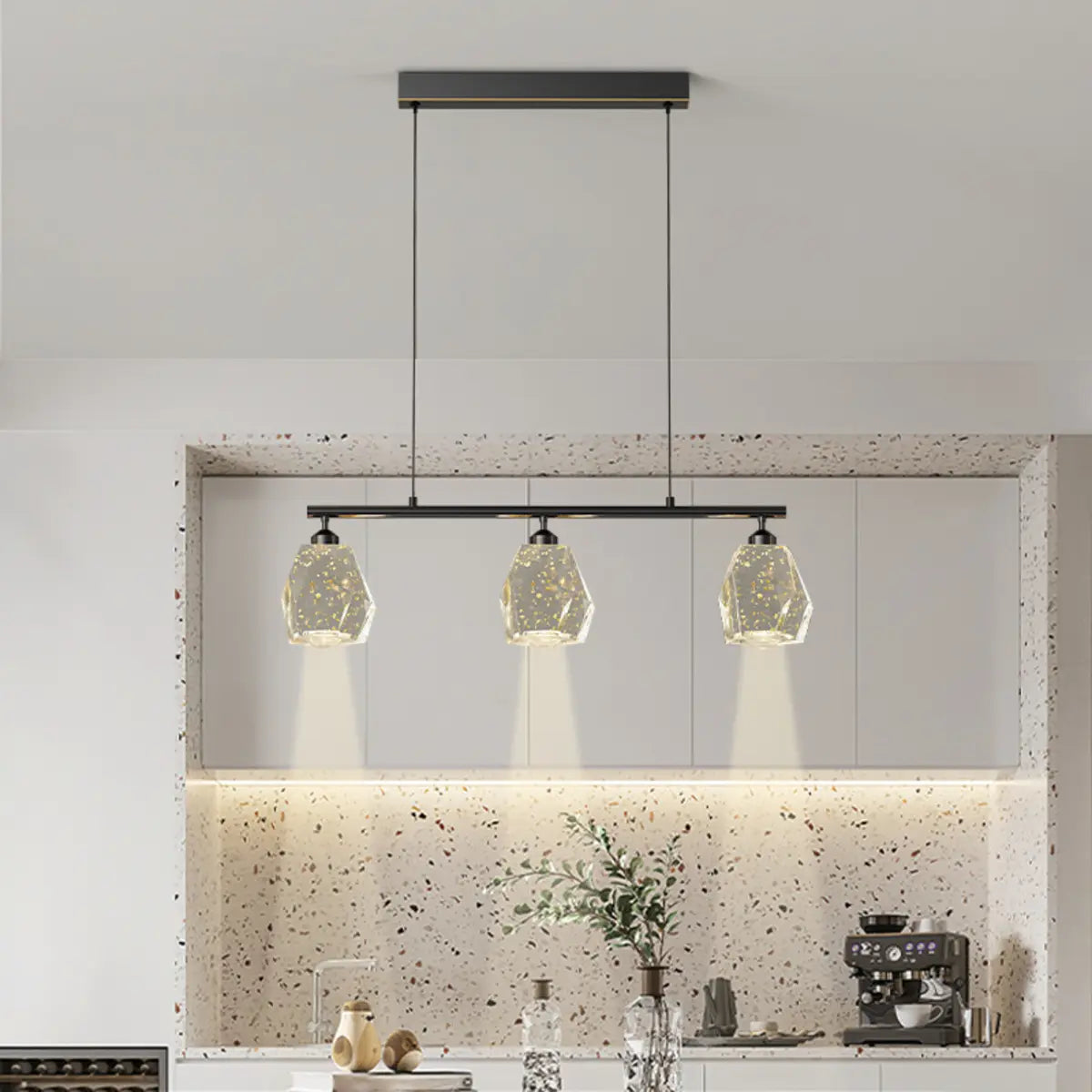 Modern Geometric Gold Pendant Light Kitchen Island Large