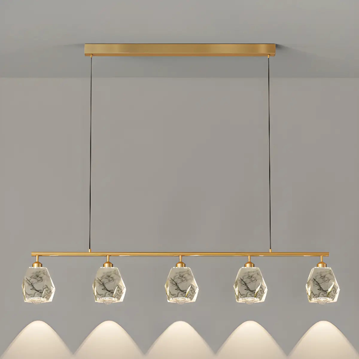 Modern Geometric Gold Pendant Light Kitchen Island Large