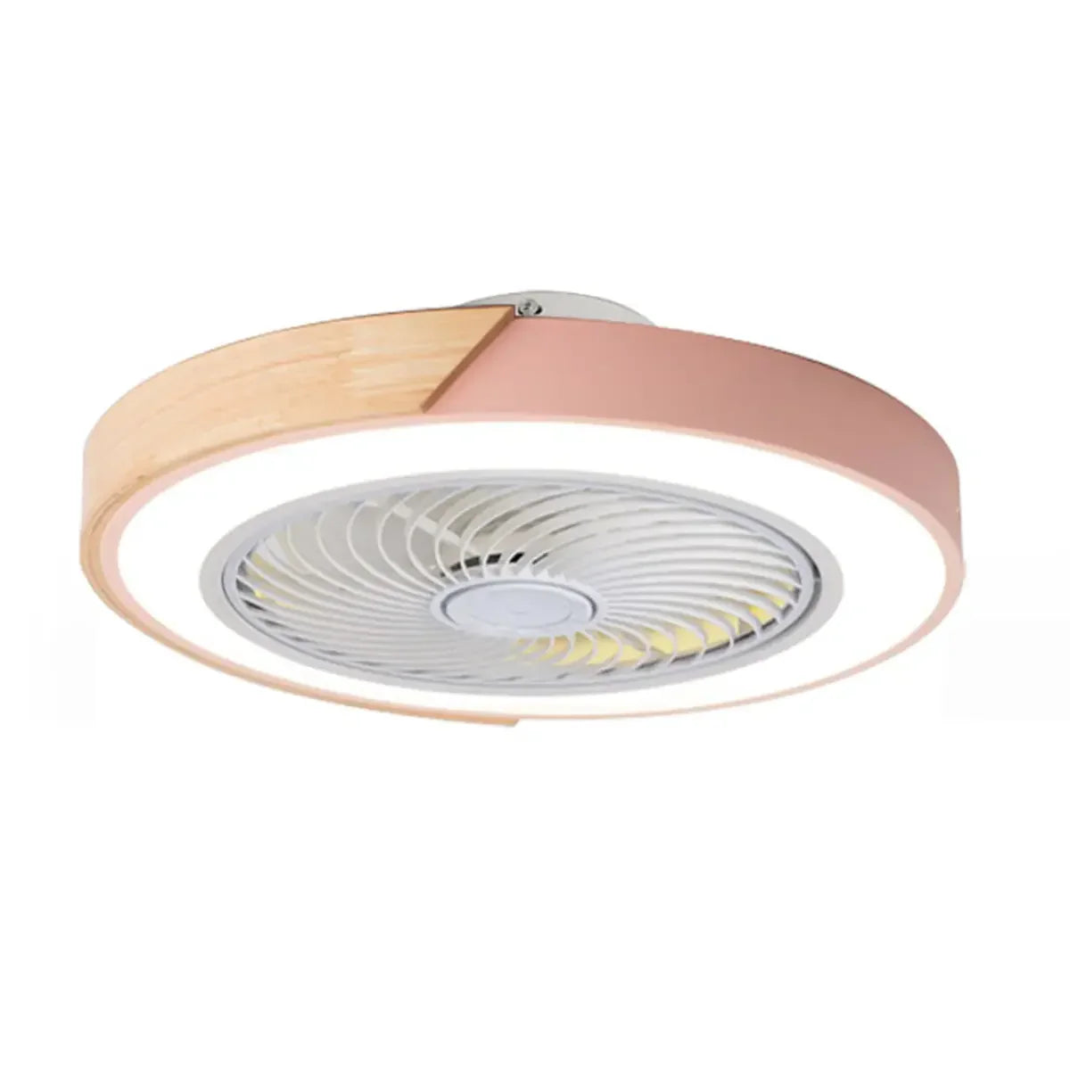 Modern Geometric Wood Finish LED Ceiling Fan with Light