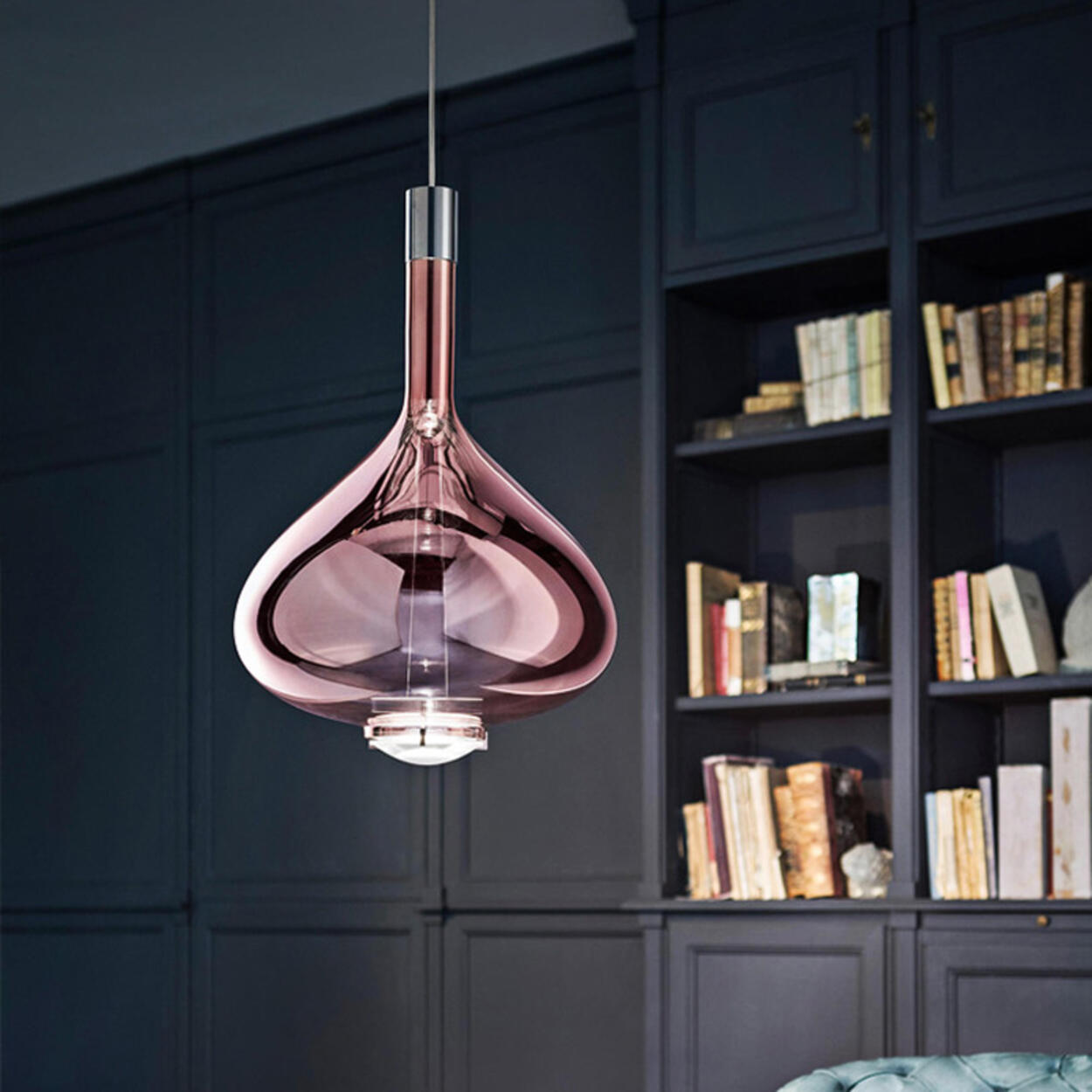 Modern Glass Teardrop LED Pendant Light Flexible Length