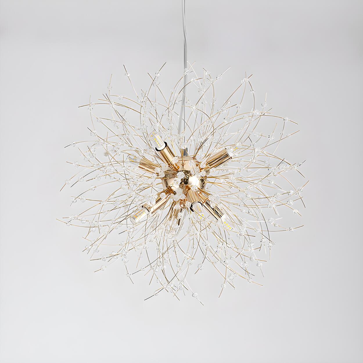 Modern Golden Firework Starburst Crystal Chandelier