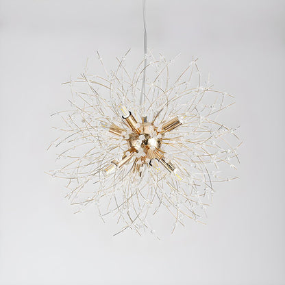 Modern Golden Firework Starburst Crystal Chandelier