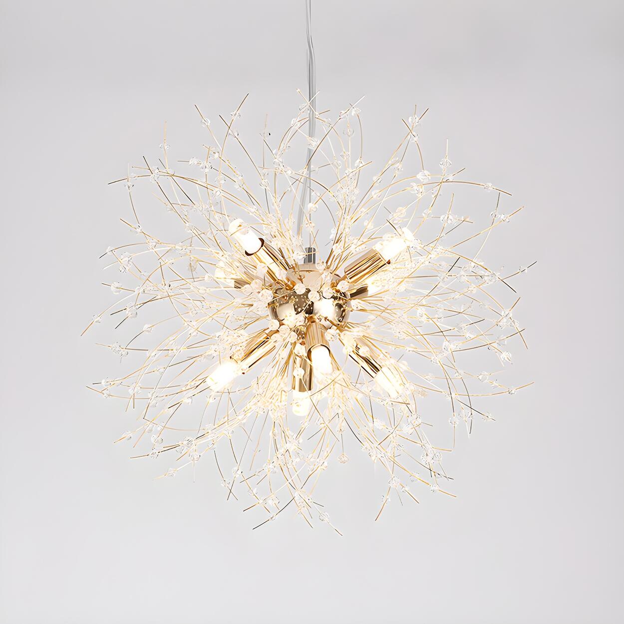 Modern Golden Firework Starburst Crystal Chandelier