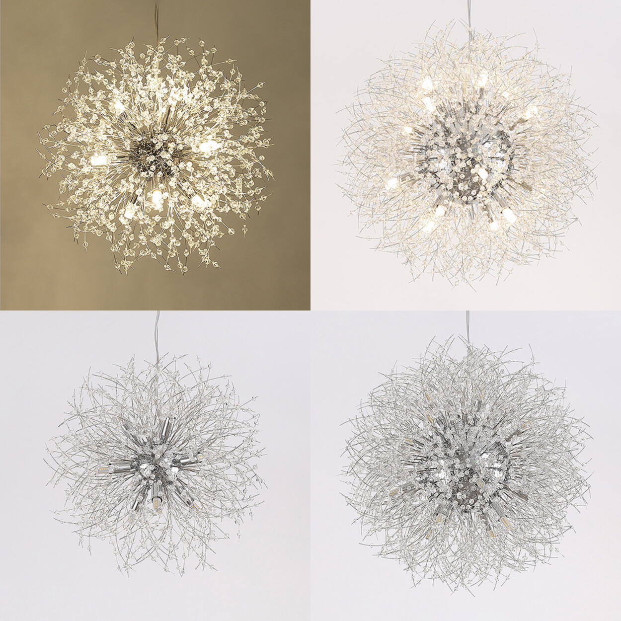 Modern Golden Firework Starburst Crystal Chandelier