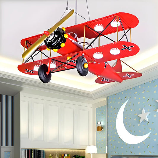 Modern Kids Room Red Airplane Pendant Light Chandelier