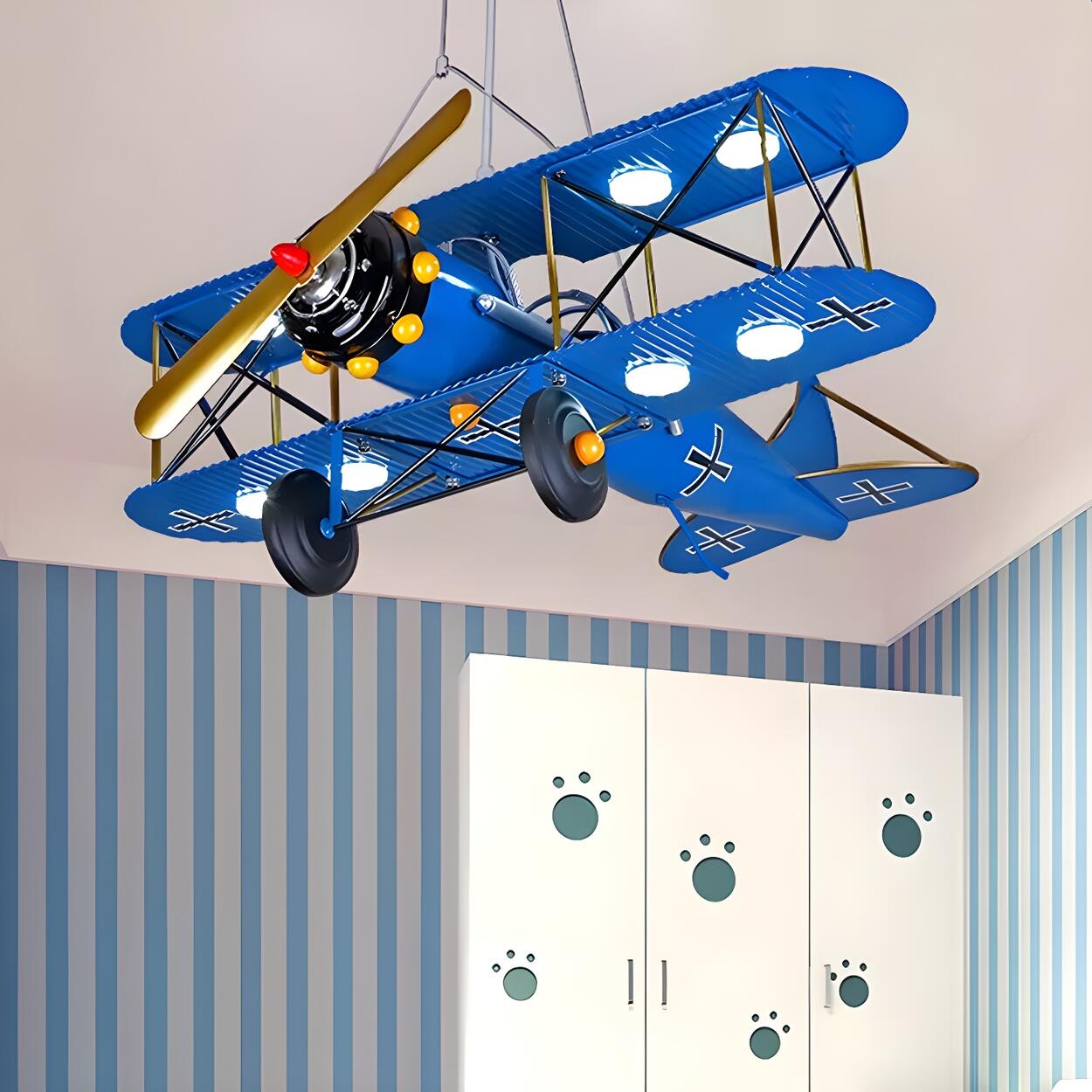 Modern Kids Room Red Airplane Pendant Light Chandelier