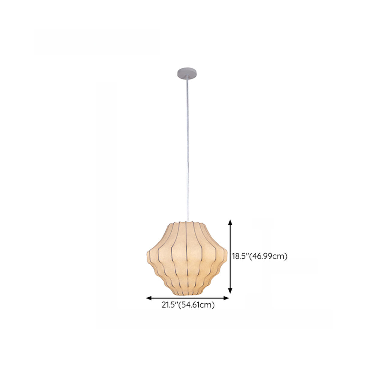 Modern Lantern White Fabric Pendant Light Flexible