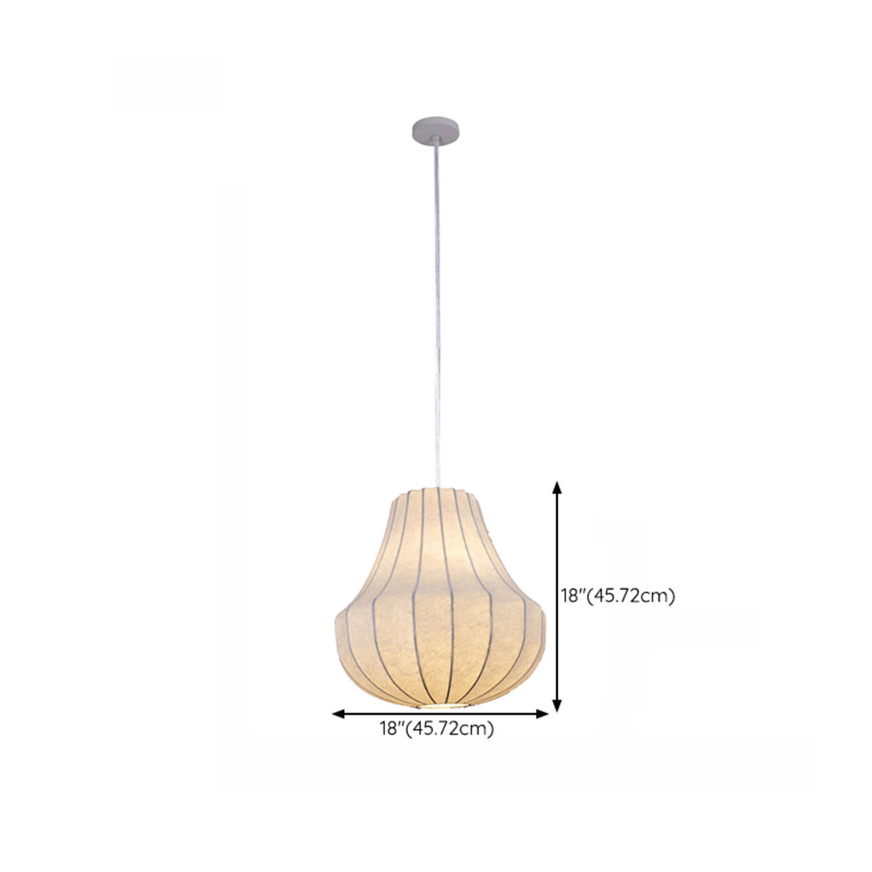 Modern Lantern White Fabric Pendant Light Flexible