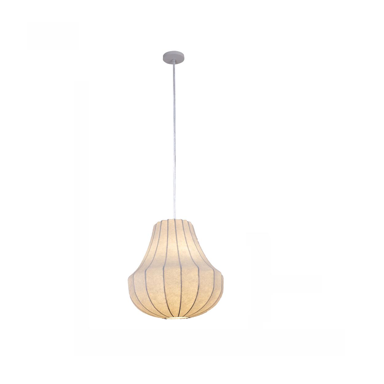 Modern Lantern White Fabric Pendant Light Flexible