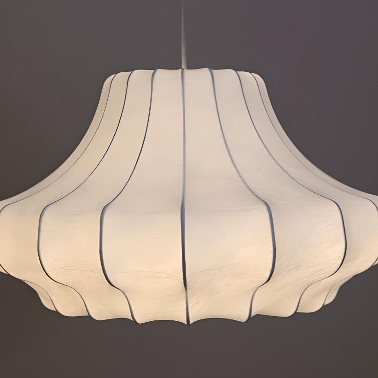 Modern Lantern White Fabric Pendant Light Flexible