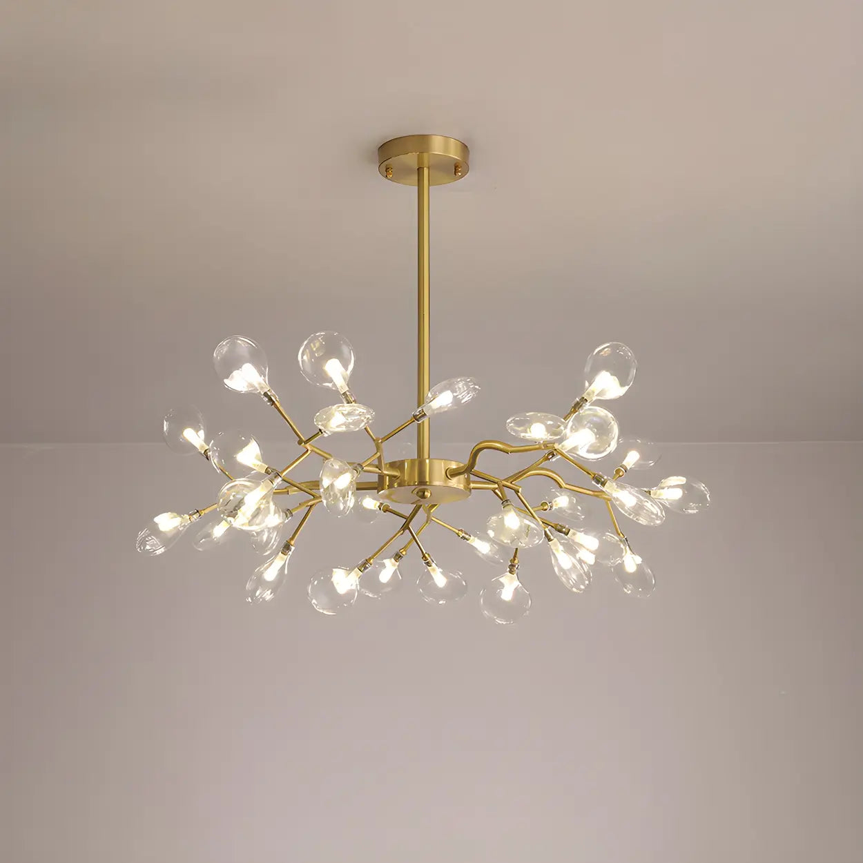 Modern Large Branch Crystal Brass Chandelier Ceiling Light