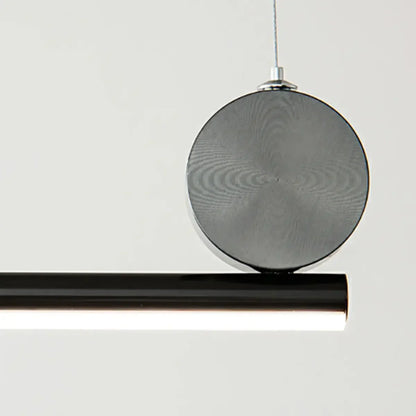 Minimalist Black Linear Metal Kitchen Black Pendant Light